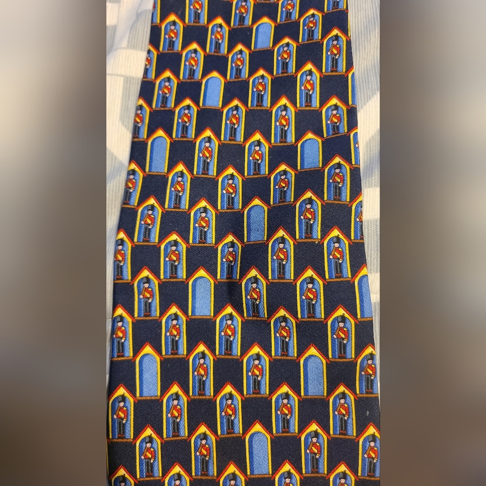 Beaufort The Rack Blue Silk tie Toy Soldier Christmas